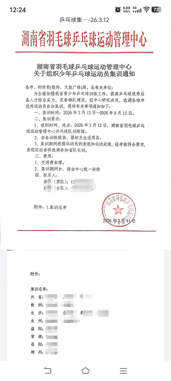 湖南少乒集训队选调两名教练的孩子并直通省运会？回应：符合集训要求|体育局|湖南省|乒乓球|长沙市|澎湃新闻_新浪新闻